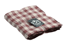 Nappe, Toile VINTAGE VICHY, 100% LIN, 170cm x 170cm, BLEU DE DELFT