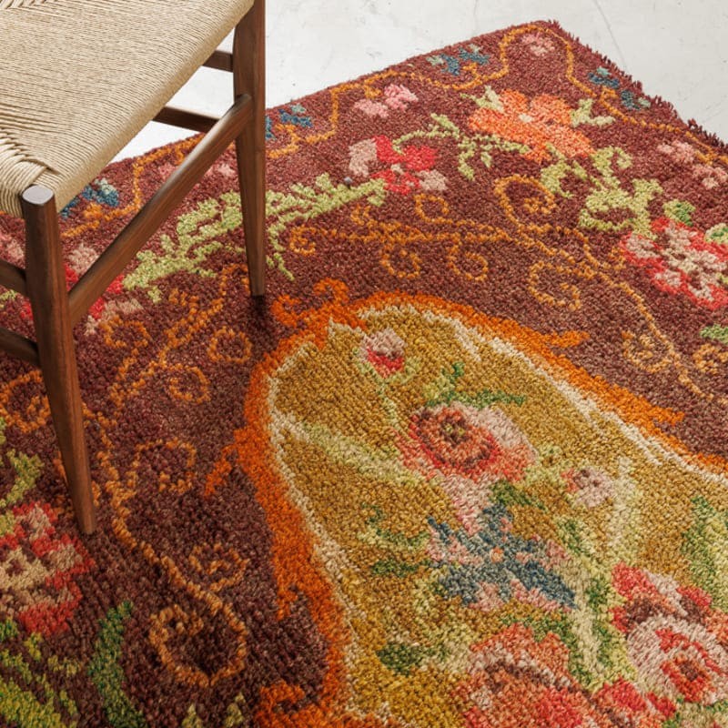 Tapis Moldave ancien point noué coupé - 100% laine nouée main - 144cm x 204cm