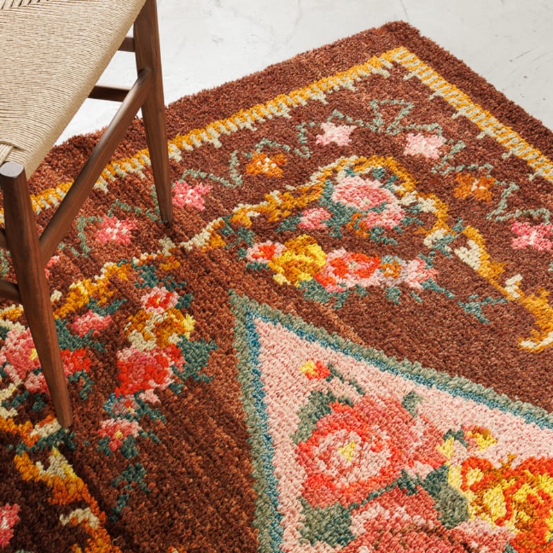 Tapis Moldave ancien point noué coupé - 100% laine nouée main - 144cm x 195cm