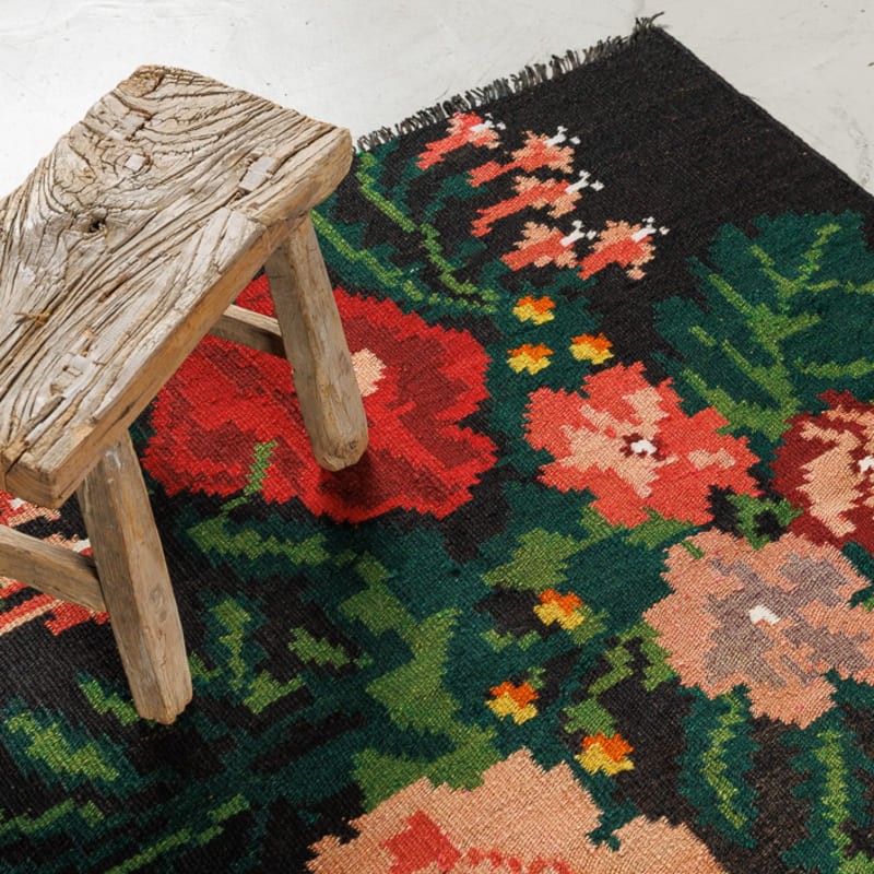 Tapis Killim Moldave - 100% laine nouée main - 111cm x 120cm