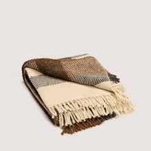 Plaid VENETO, 140cm x 180cm, MERINOS, OFF WHITE BROWN