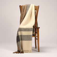 Plaid VENETO, 140cm x 180cm, MERINOS, OFF WHITE BROWN