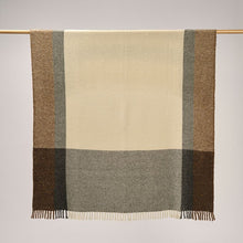 Plaid VENETO, 140cm x 180cm, MERINOS, OFF WHITE BROWN