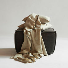 Plaid SISTERON, 140cm x 180cm, MERINOS, GREY BLACK