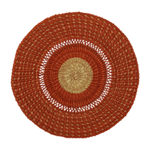 Set de table SHANTI en paille tressée, ø35cm,  ABRICOT
