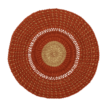 Set de table SHANTI en paille tressée, ø35cm,  ABRICOT