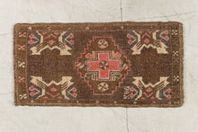Tapis VINTAGE ancien, 46cm x 91cm, 100% laine noué main, petit format YASTIK