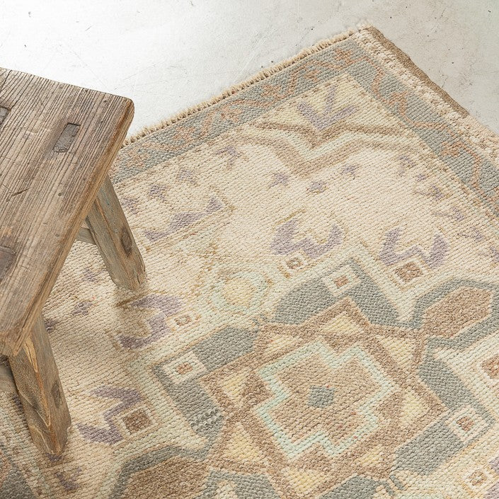 Tapis VINTAGE - 100% laine noué main - 71 x 81 cm