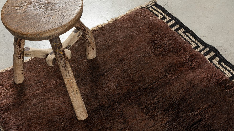 Tapis BERBERE CONTEMPORAIN MRIRT - 100% laine noué main - 115cm x 205cm