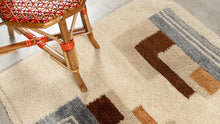 Tapis BERBERE CONTEMPORAIN MRIRT - 100% laine noué main -  105cm x 105cm