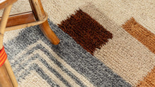 Tapis BERBERE CONTEMPORAIN MRIRT - 100% laine noué main -  105cm x 105cm