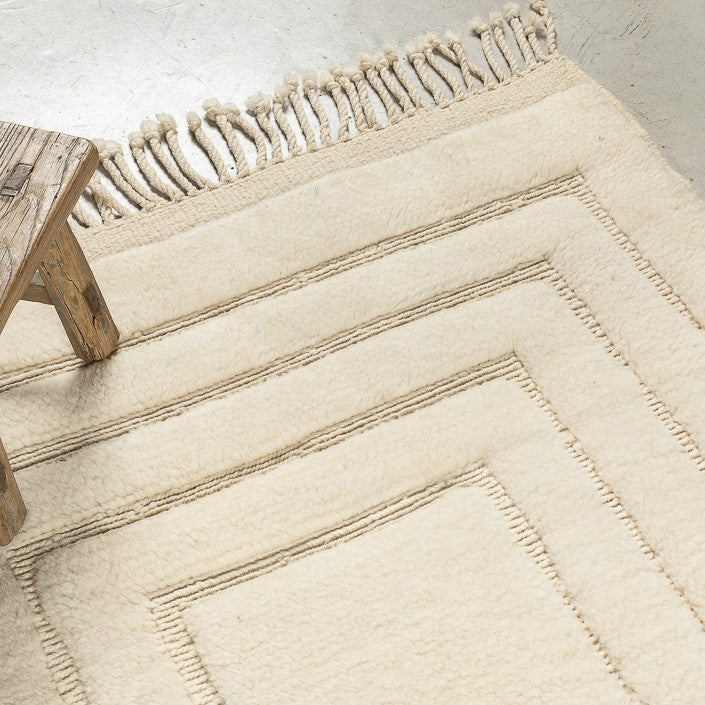 Tapis BERBERE CONTEMPORAIN MRIRT - 100% laine noué main -  105cm x 420cm
