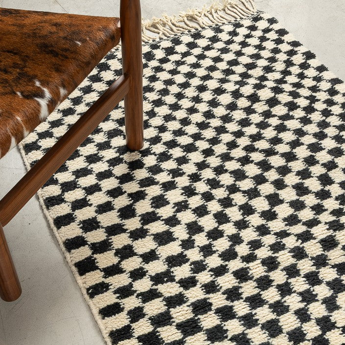 Tapis BERBERE CONTEMPORAIN MRIRT - 100% laine noué main - 100cm x 495cm