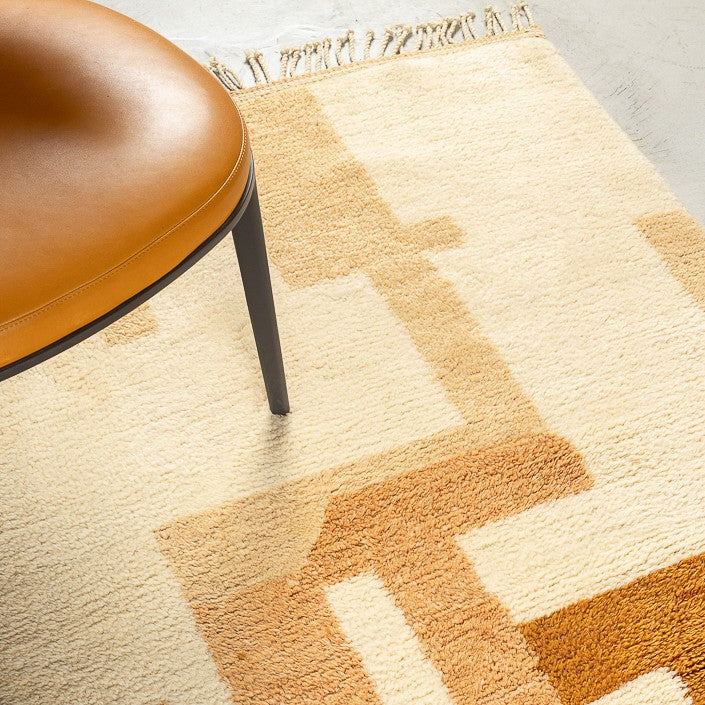 Tapis BERBERE CONTEMPORAIN MRIRT - 100% laine noué main -  100cm x 480cm
