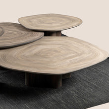 Table basse TS03 en frêne et résine brun foncé - 110cm