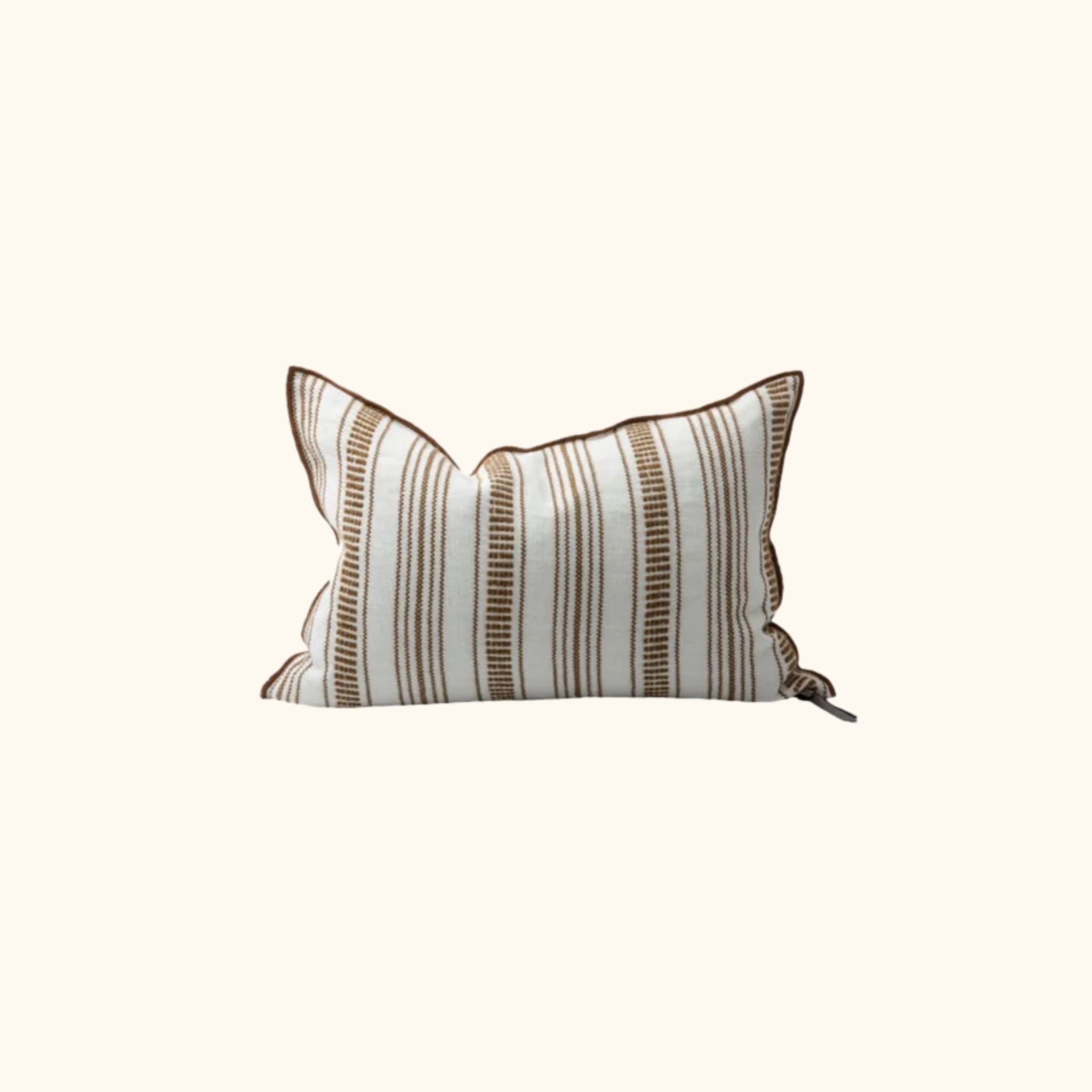 Coussin Vice Versa - Toile brodée cyclades 300 - 40cm x 60cm - HAVANE
