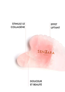 Gua sha cœur à dents en quartz rose