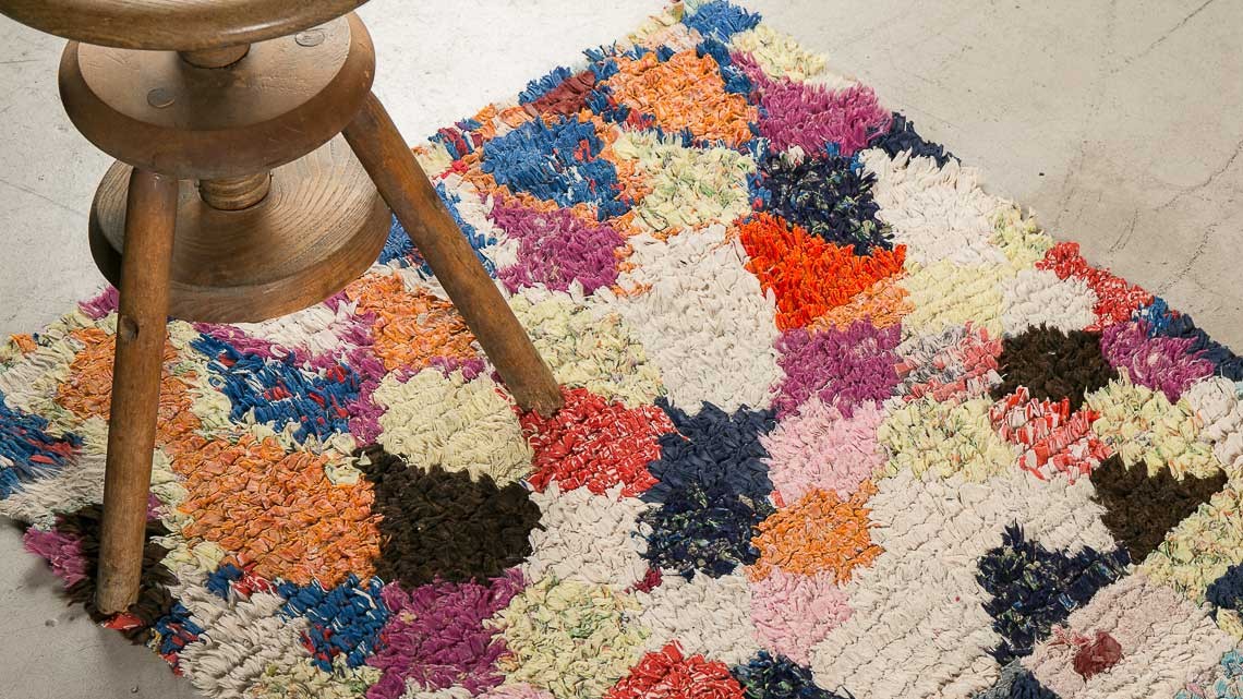 Tapis BOUCHEROUITE  - 100% laine noué main - 85 x 320 cm