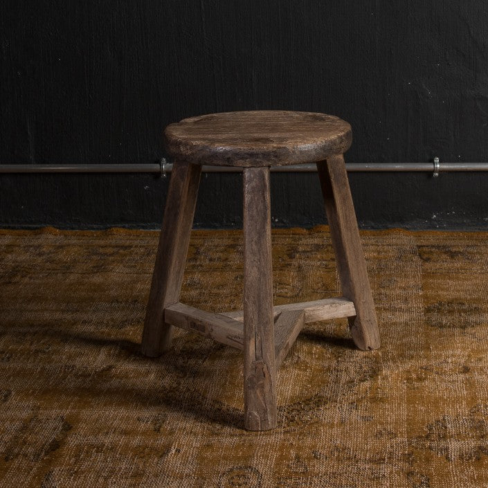 Tabouret rond - Orme ancien