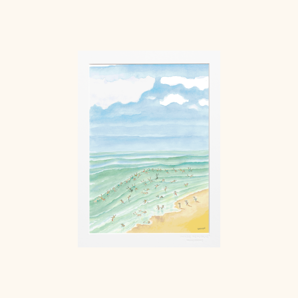 Affiche - Sempé Baignade - 38 x 56cm