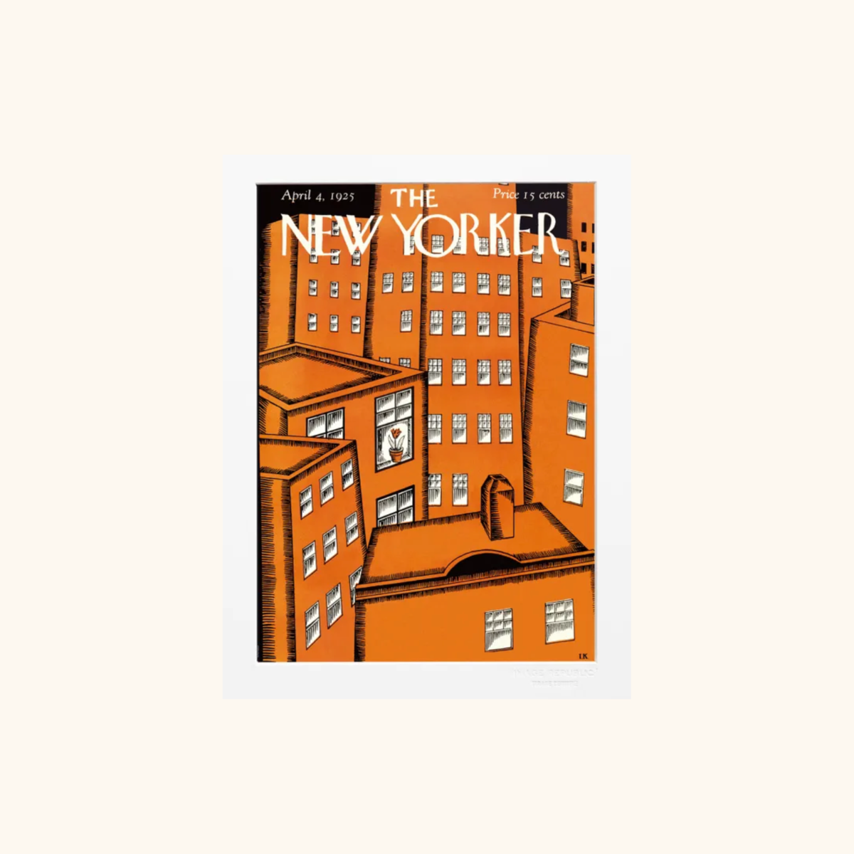 Affiche - The NewYorker 282 Karasz Cityscape of Red Buildings - 38 x 56cm