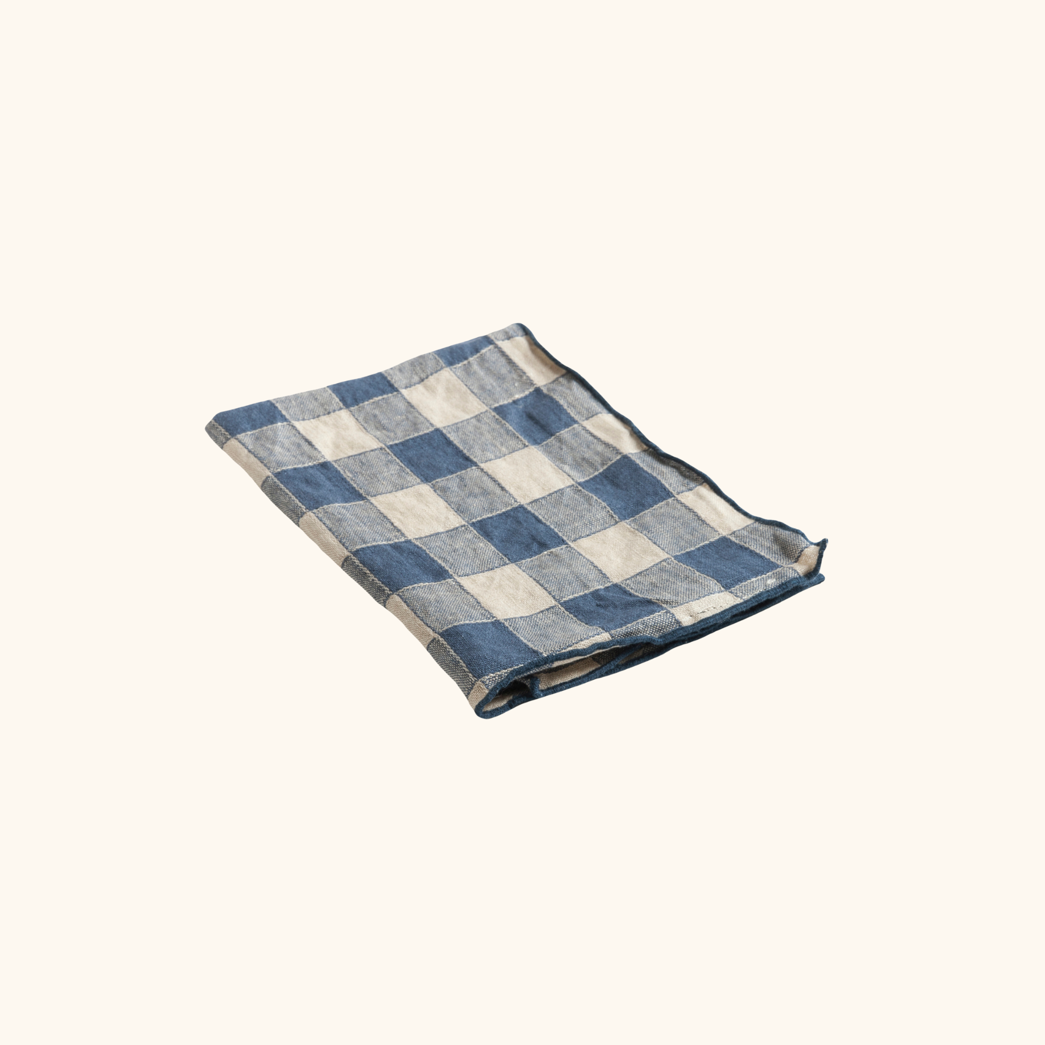 Torchon - Toile vintage vichy - 100% lin - 43cm x 75cm
