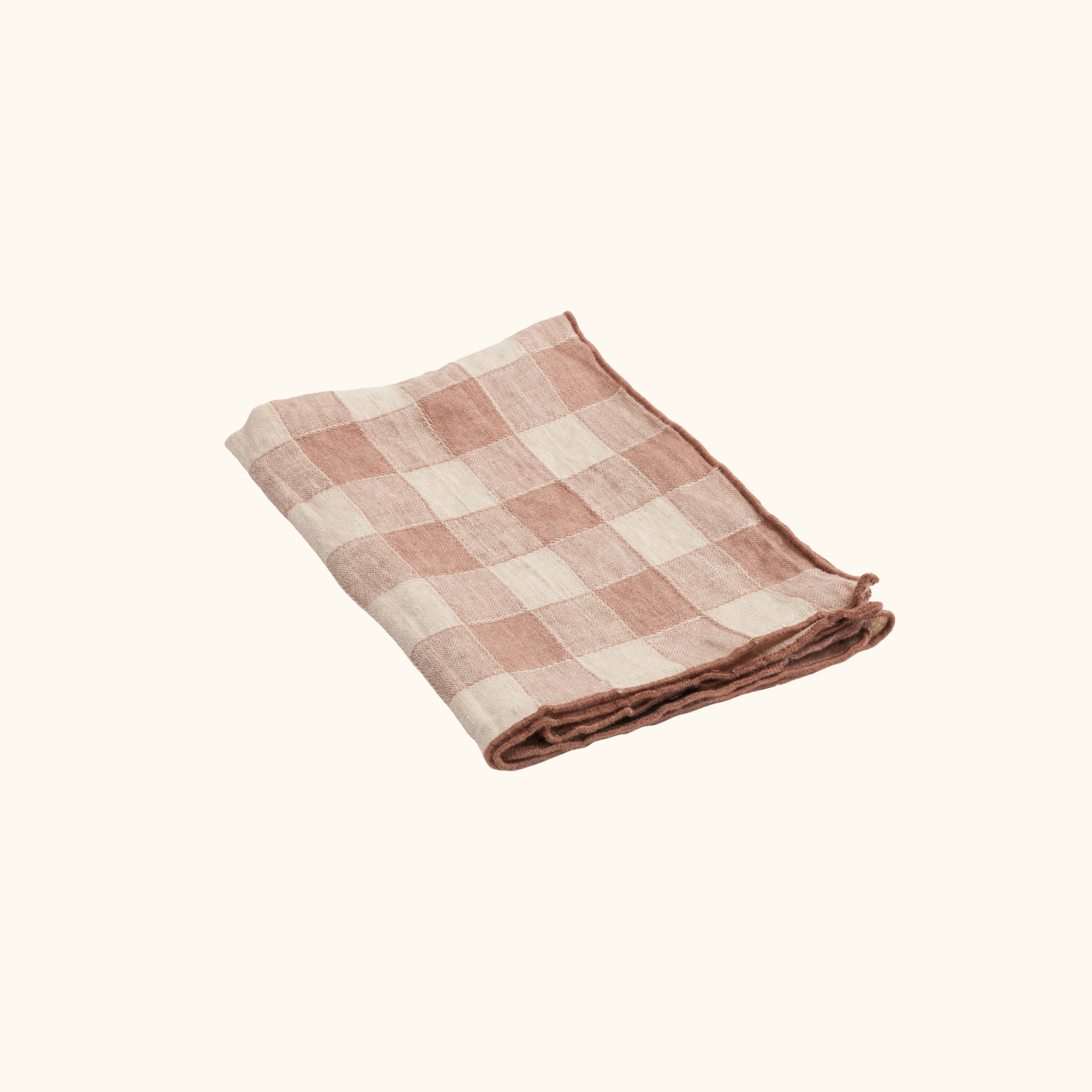 Serviette - Toile vintage vichy -  100% lin