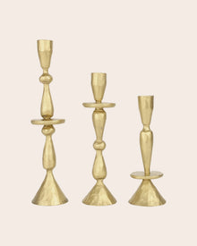 Set de 3 bougeoirs Jya en fer martelé - H19cm, H22cm & H29cm