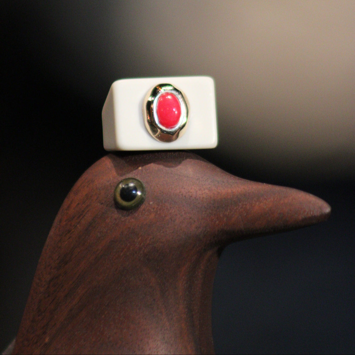 Bague n°61 glace et amazonite rouge - Taille 56
