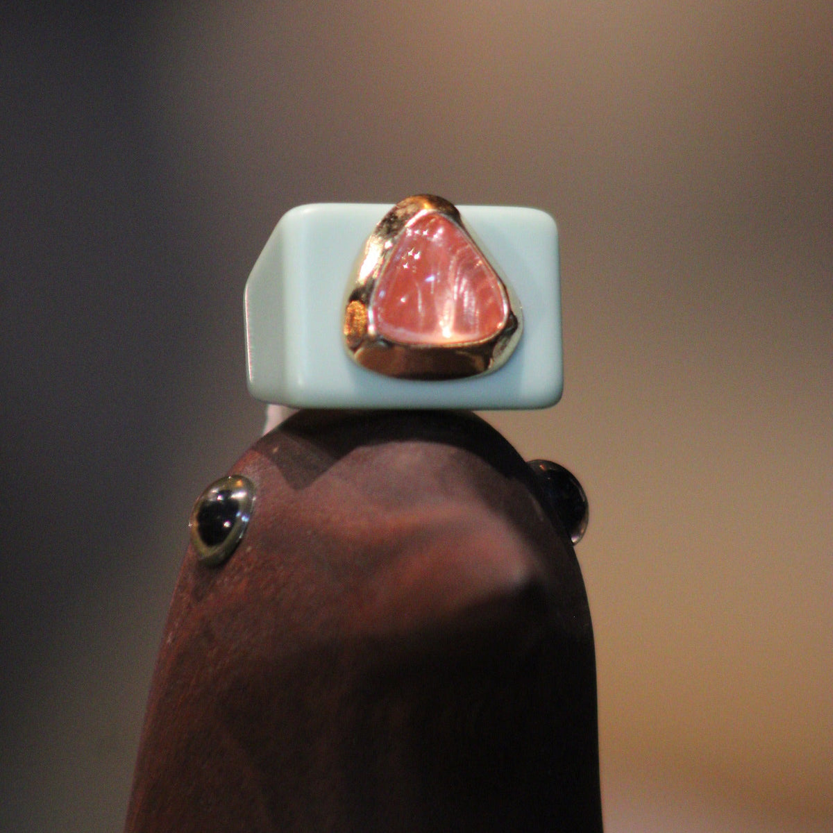 Bague n°4 bleu nordique et amazonite orange - Taille 58