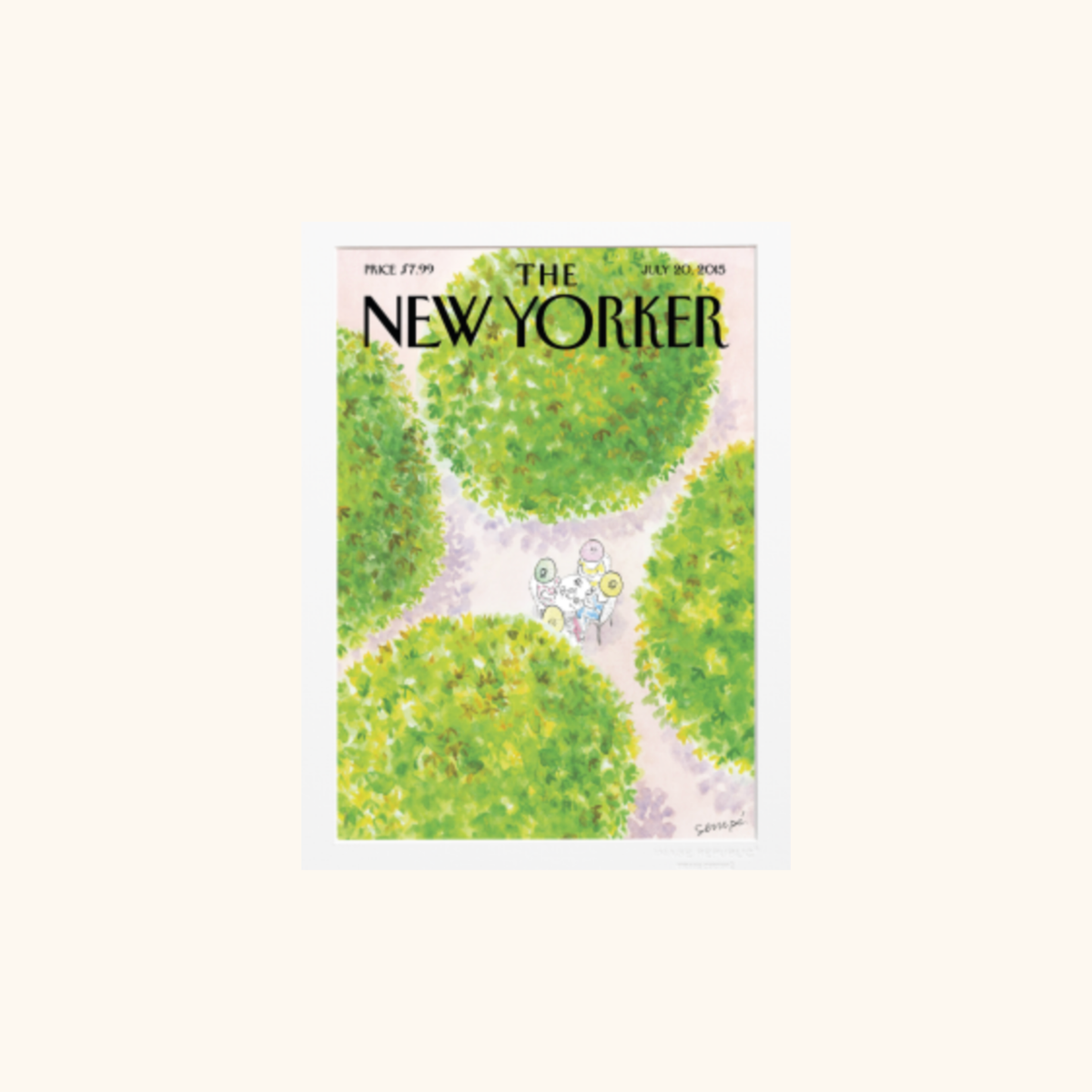 Affiche - The Newyorker 089 Sempé Under The Same Hat - 38 x 56cm