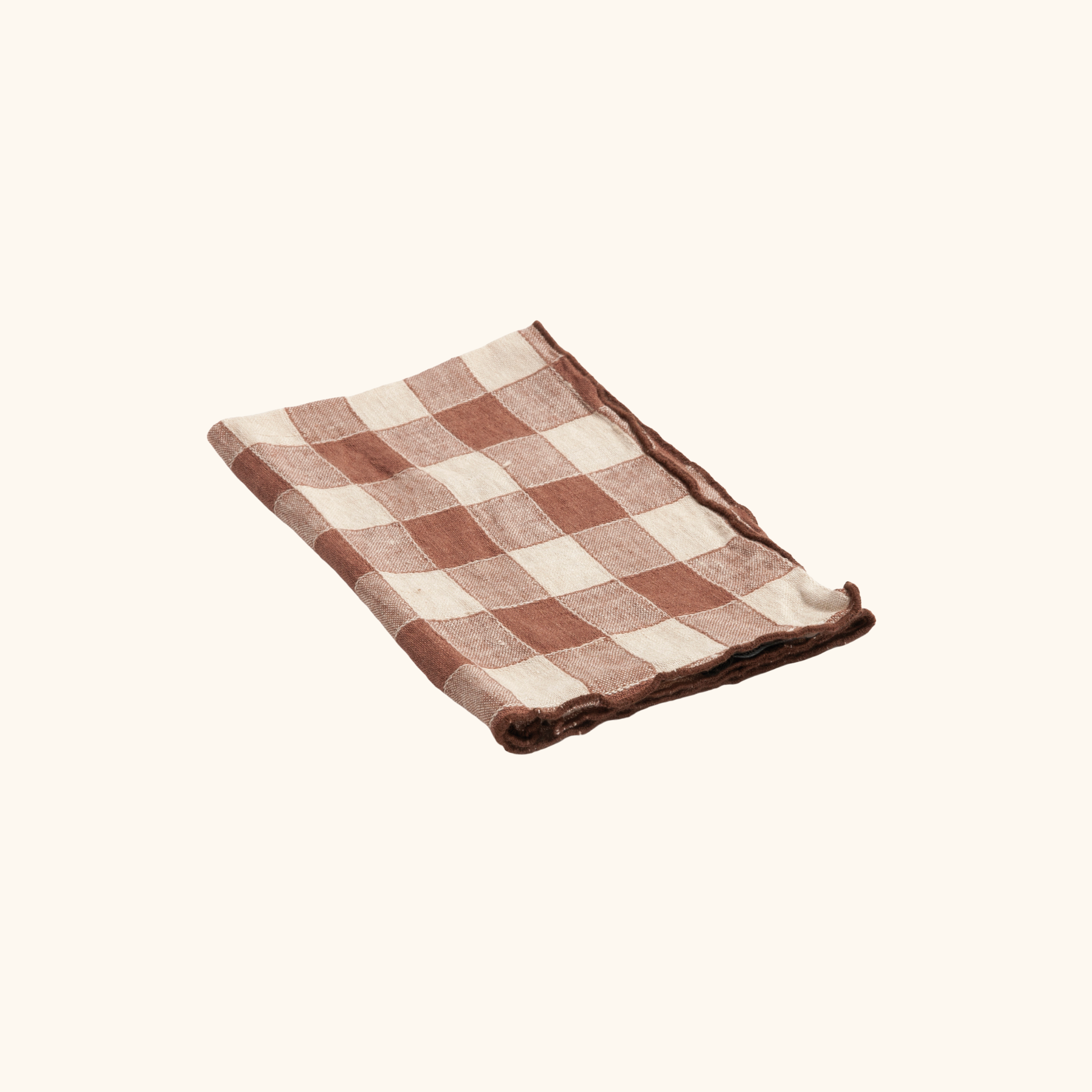 Serviette - Toile vintage vichy -  100% lin