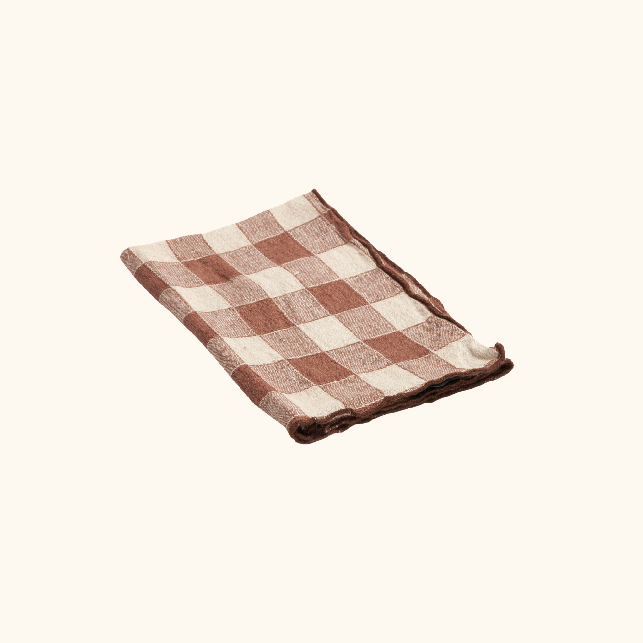Set de table - Toile vintage vichy - 100% lin - 35cm x 50cm