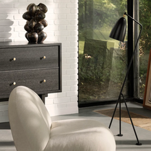 Lampadaire Gräshoppa noir mat