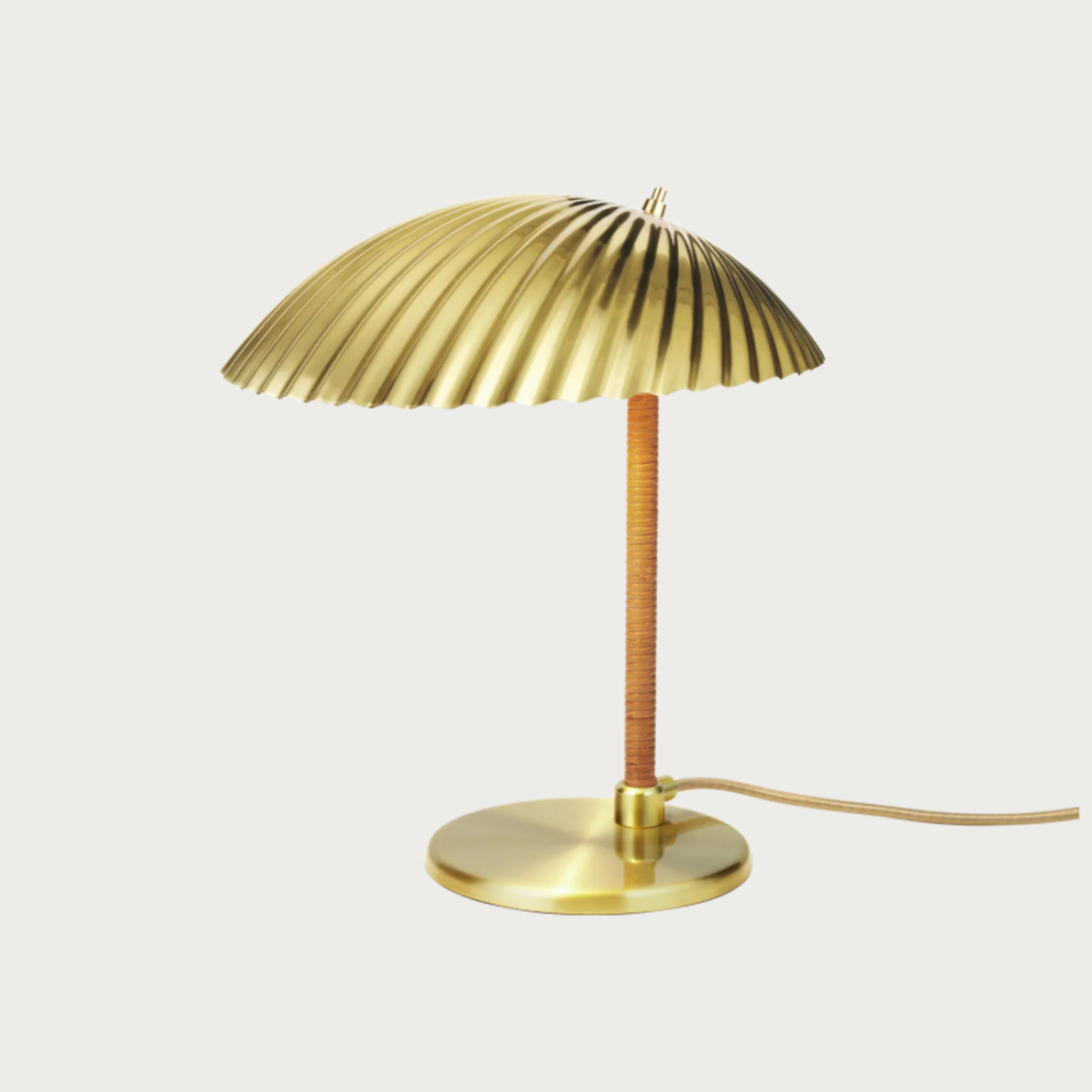 Lampe à poser 5321 en laiton et rotin