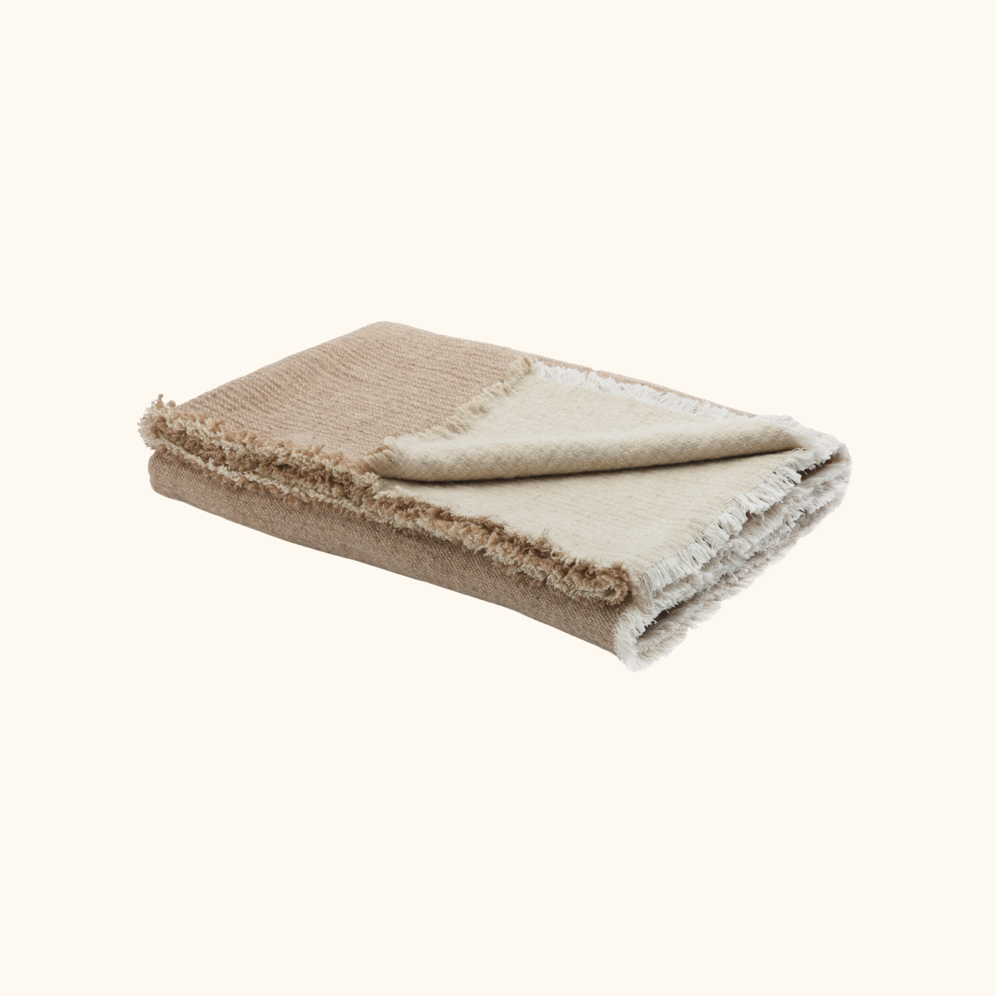 Plaid double face - Laine vierge et coton - 150cm x 250cm
