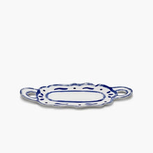 Plat de service ovale 04 – Annebet Philips – Bleu et blanc