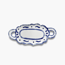 Plat de service ovale 04 – Annebet Philips – Bleu et blanc