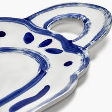 Plat de service ovale 04 – Annebet Philips – Bleu et blanc