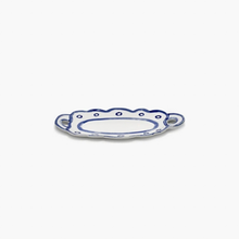 Plat de service ovale 02 blanc - bleu Line-up