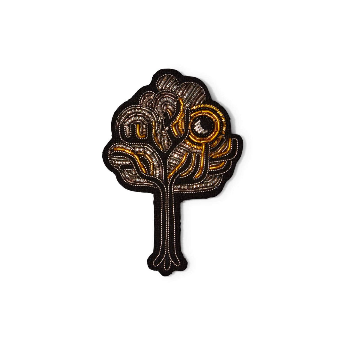 Broche Arbre nocturne brodée à la main
