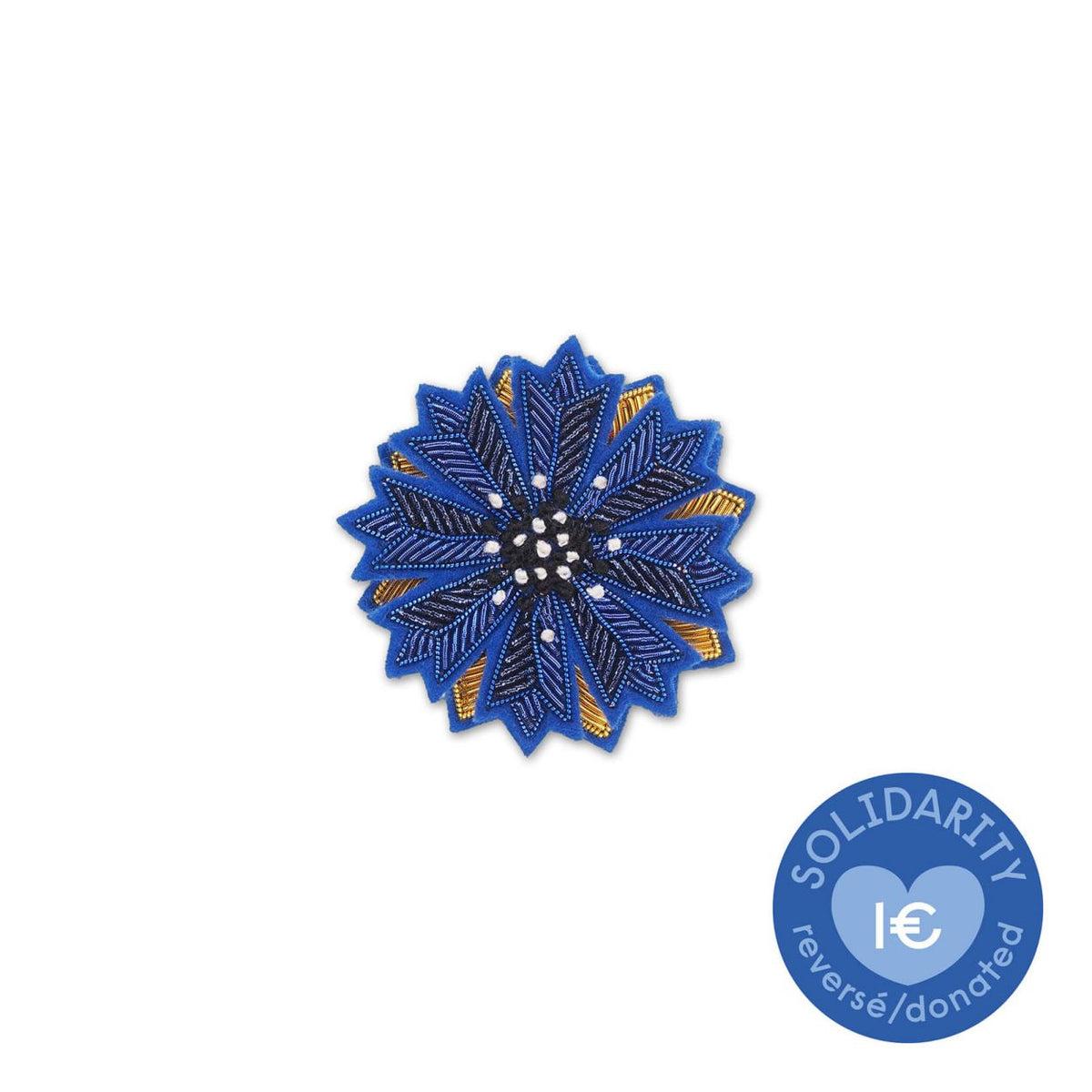 Broche 100 ans avec vous brodée à la main