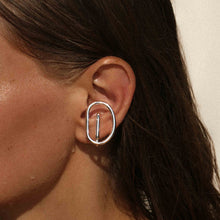 Boucle d'oreille droite - Galet argent