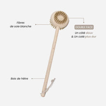 Brosse pour dos - Soie blanche - Frêne thermo chauffée