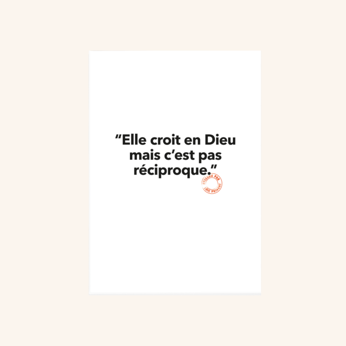 Carte postale - 13 Elle croit en Dieu - Loïc Prigent