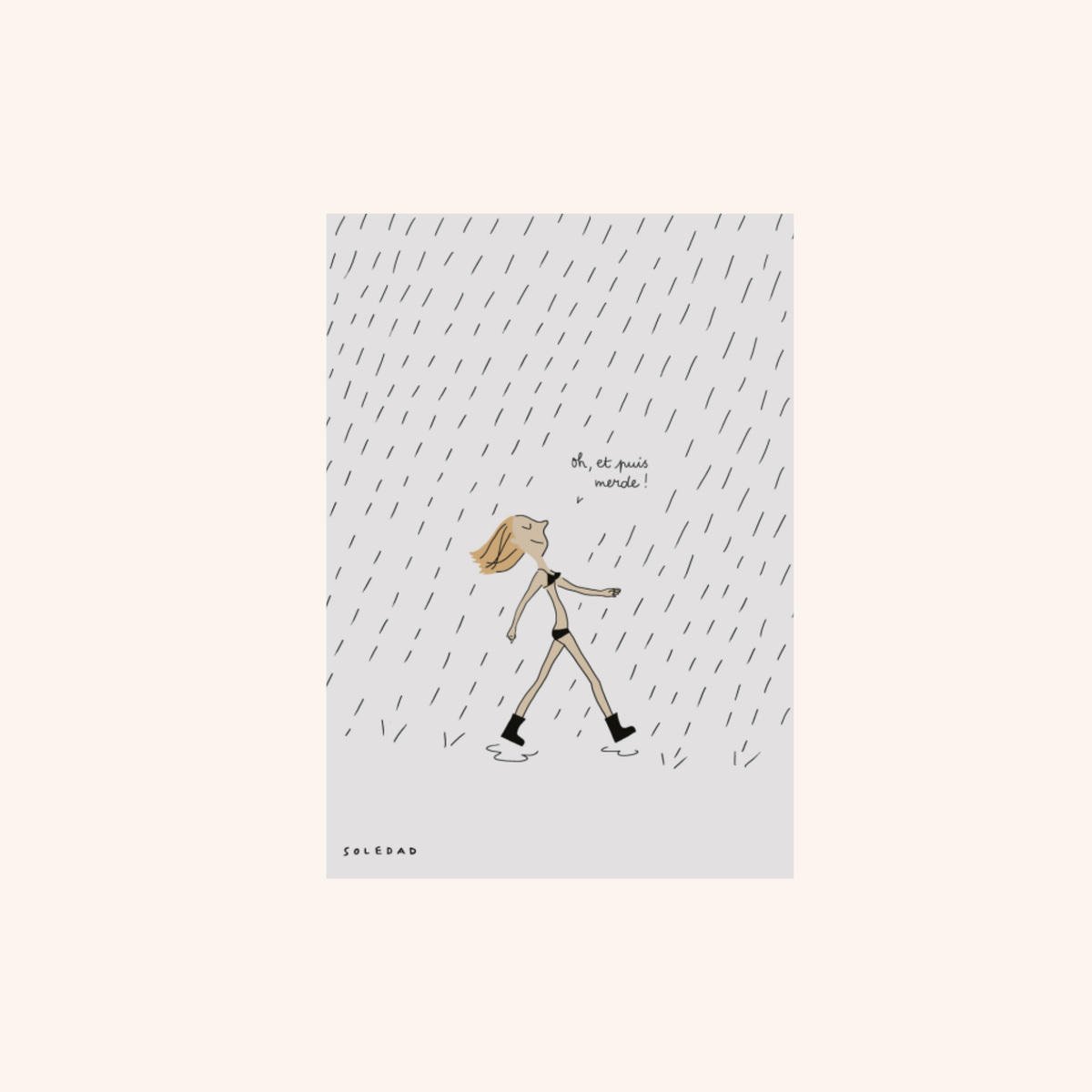 Carte postale - Pluie - Soledad