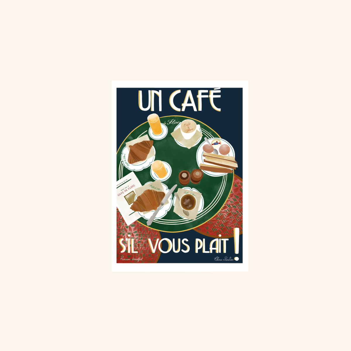 Carte postale - Un Café S’il Vous Plaît - Clara Panetier