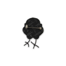 Broche Chouette cultivée brodée à la main