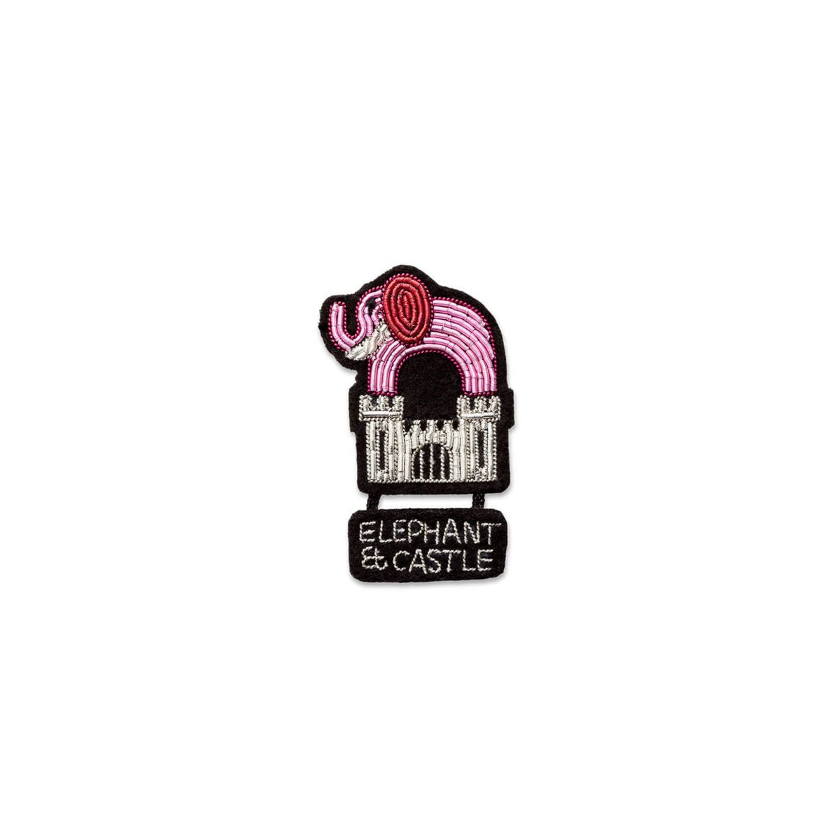 Broche Elephant and Castle brodée à la main