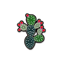 Broche Figuier de Barbarie brodée à la main